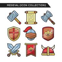 ícones de fantasia medieval vetor
