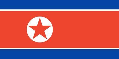 bandeira da coreia do norte. cores e proporções oficiais. bandeira nacional da coreia do norte. vetor