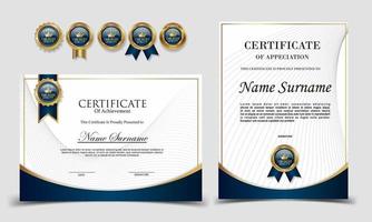 modelo de certificado de agradecimento, certificado de realização, modelo de diploma de prêmios vetor