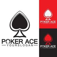 design de logotipo de pá de pôquer para negócios de cassino, jogo, jogo de cartas, especular, etc-vetor vetor