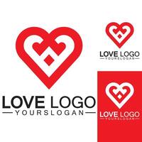 vetor de design de logotipo de amor, vetor de logotipo de lareira geométrica, conceito de logotipo de vetor de amor linear, vetor de design de logotipo de forma de coração