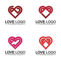 vetor de design de logotipo de amor, vetor de logotipo de lareira geométrica, conceito de logotipo de vetor de amor linear, vetor de design de logotipo de forma de coração