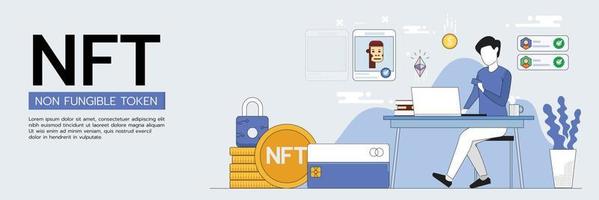 ativos digitais de verificação nft vetor