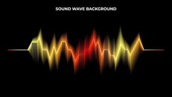 Resumo de vetor com fundo dinâmico de ondas sonoras. linhas de neon do espectro de música. fundo abstrato de estúdio de áudio digital