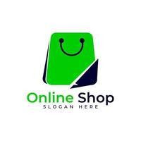 design de logotipo de loja online vetor
