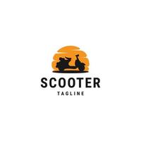 modelo de design de ícone de logotipo de scooter vetor plano