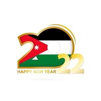 ano de 2022 com padrão de bandeira da Jordânia. feliz ano novo projeto. vetor