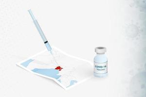 vacinação de bangladesh, injeção com vacina covid-19 no mapa de bangladesh. vetor