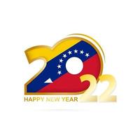 ano 2022 com padrão de bandeira da venezuela. feliz ano novo projeto. vetor
