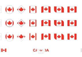 conjunto de bandeiras do Canadá, bandeiras simples do Canadá com três efeitos diferentes. vetor