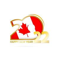 ano de 2022 com padrão de bandeira do Canadá. feliz ano novo projeto.