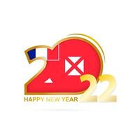 ano 2022 com padrão de bandeira wallis e futuna. feliz ano novo projeto.
