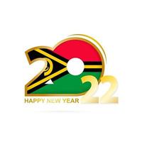 ano 2022 com padrão de bandeira vanuatu. feliz ano novo projeto. vetor