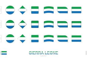 conjunto de bandeiras de serra leoa, bandeiras simples de serra leoa com três efeitos diferentes. vetor