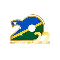 ano 2022 com padrão de bandeira das ilhas salomão. feliz ano novo projeto. vetor