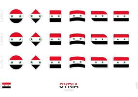 conjunto de bandeiras da síria, bandeiras simples da síria com três efeitos diferentes. vetor