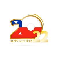 ano de 2022 com padrão de bandeira chilena. feliz ano novo projeto. vetor