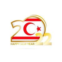 ano 2022 com padrão de bandeira do norte de Chipre. feliz ano novo projeto. vetor