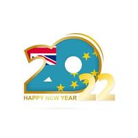 ano 2022 com padrão de bandeira tuvalu. feliz ano novo projeto. vetor