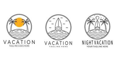 conjunto de design de logotipo de férias, minimalista, vetor, ilustração vetor