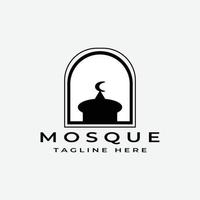 mesquita vintage retrô preto antigo antigo hipster logotipo ilustração vetorial vetor