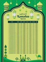 calendário do mês de jejum do ramadã vetor