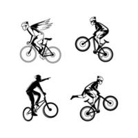 conjunto de design de logotipo de esporte de bicicleta vetor