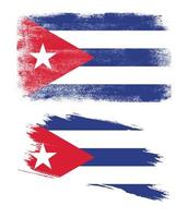 bandeira de cuba com textura grunge vetor