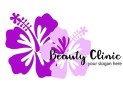 logotipo de flor de hibisco para clínica de beleza vetor