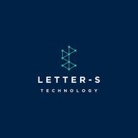 modelo de design de ícone de logotipo de tecnologia de letra s vetor