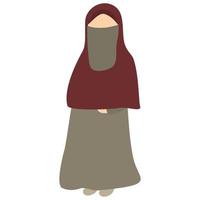 mulher bonita em hijab com niqab vetor