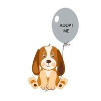 adotar um cachorro. ajude os animais desabrigados a encontrar um lar. ilustração vetorial de desenho animado