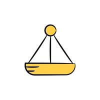 ilustração de tema amarelo de ícone de balança de equilíbrio vetor