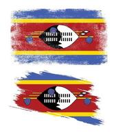 bandeira da suazilândia eswatini com textura grunge vetor