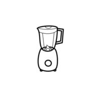 doodle de linha orgânica desenhada à mão de liquidificador aparelho eletrônico vetor