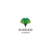 vetor de modelo de design de ícone de logotipo de folha de ginkgo