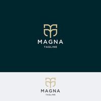 modelo de design de ícone de logotipo letra m. ouro, elegante, luxo, moderno, vetor premium