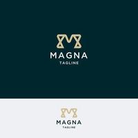 modelo de design de ícone de logotipo letra m. ouro, elegante, luxo, moderno, vetor premium