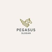 modelo de design de ícone de logotipo de asa de cavalo pegasus. elegante, luxo, vetor premium de ouro