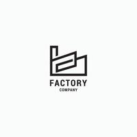 vetor plano de modelo de design de ícone de logotipo de fábrica