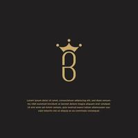 letra b com modelo de design de logotipo de coroa. ilustração vetorial elegante vetor