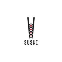 vetor plano de modelo de design de ícone de logotipo de sushi