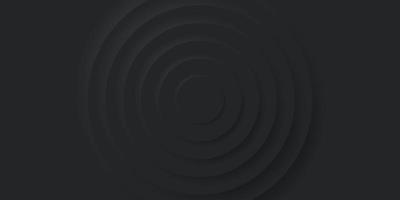 design de papel de parede moderno circular abstrato preto. fundo de círculo futurista em estilo neumorfismo. padrão geométrico redondo vazio. capa de minimalismo concêntrico em branco. ilustração vetorial. vetor