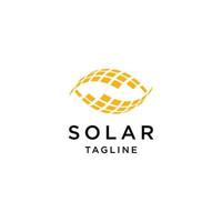 vetor plano de modelo de design de ícone de logotipo de energia de painel solar