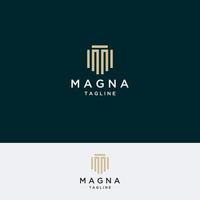 modelo de design de ícone de logotipo letra m. ouro, elegante, luxo, moderno, vetor premium