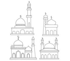 mesquita em estilo doodle.ilustração vetorial vetor