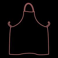 imagem de estilo plano de ilustração vetorial de cor vermelha de avental de cozinha neon vetor