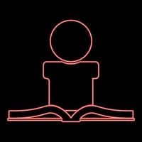 homem neon lendo livro cor vermelha ilustração vetorial imagem de estilo simples vetor