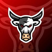 ilustração de gráficos vetoriais de uma vaca no estilo de logotipo esport. perfeito para equipe de jogo ou logotipo do produto vetor