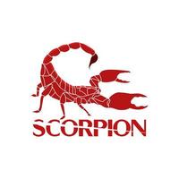logotipo da mascote, rei dos escorpiões, design elegante único e moderno vetor